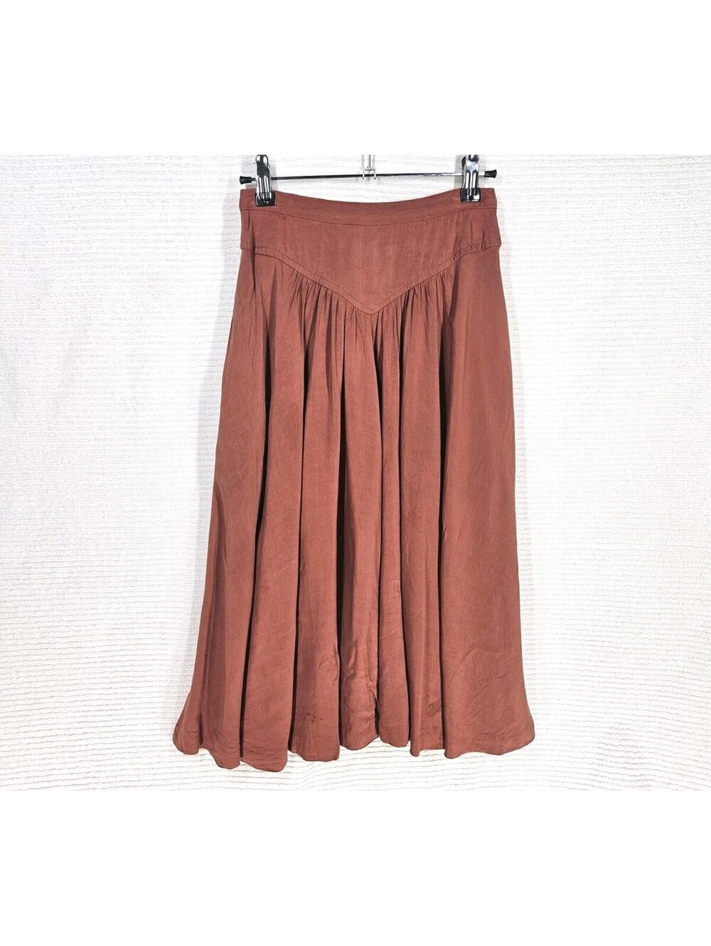 Vintage 1980s Gil Aimbez Genre Skirt V Waist Soft Rayon Full Gathered XS 24w
